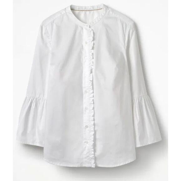 boden white Poplin button down bell sleeve top - Picture 1 of 6
